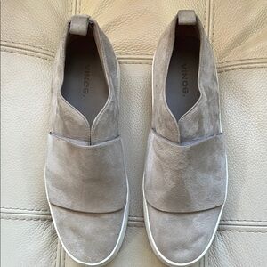 Vince Wallace Grey Suede Slip-On Platform Shoes Size 8